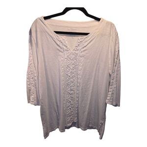 Chico's Sz. Xlarge White Blingy/lace Shirt